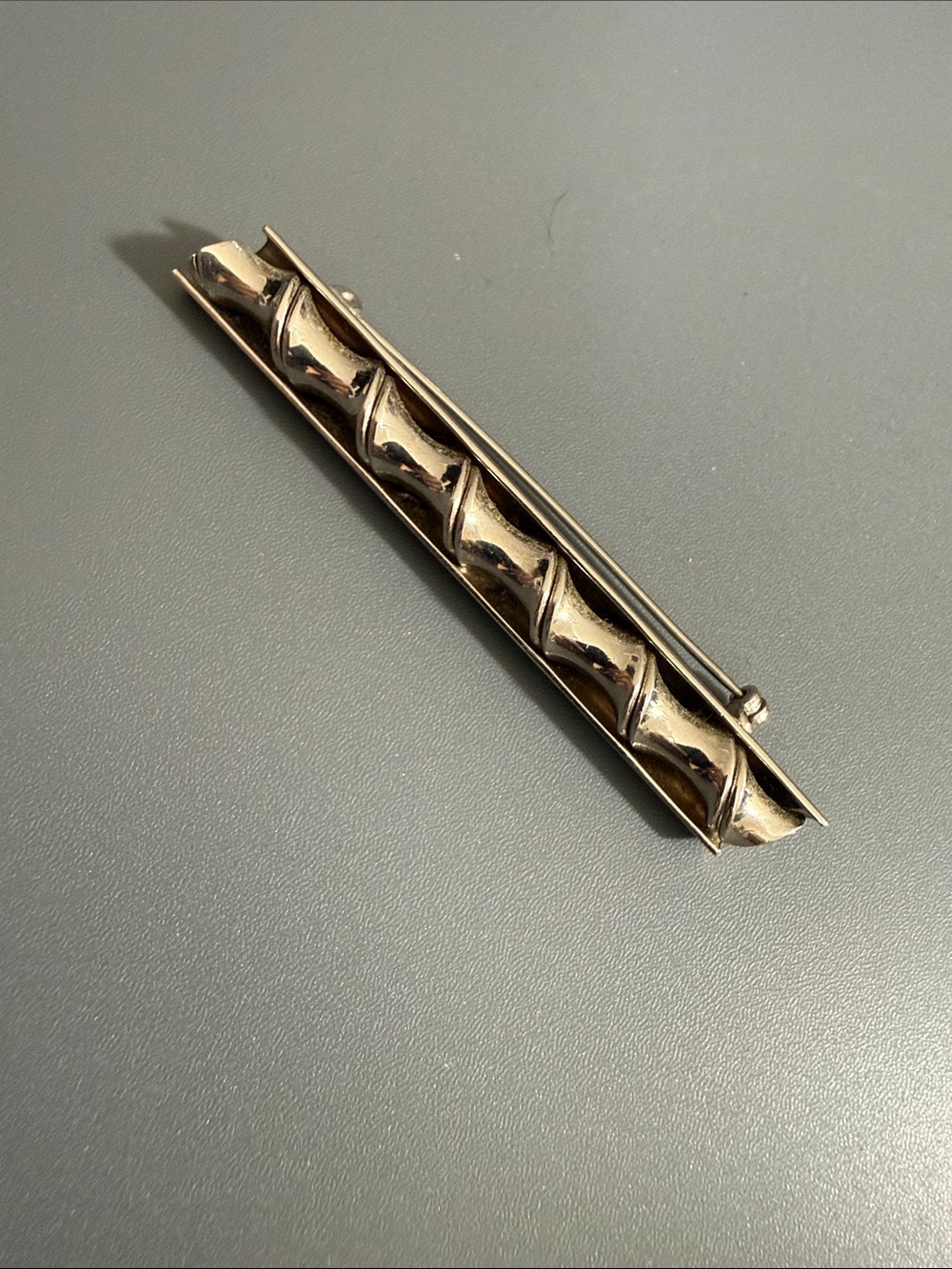vintage silver-tone tie bar